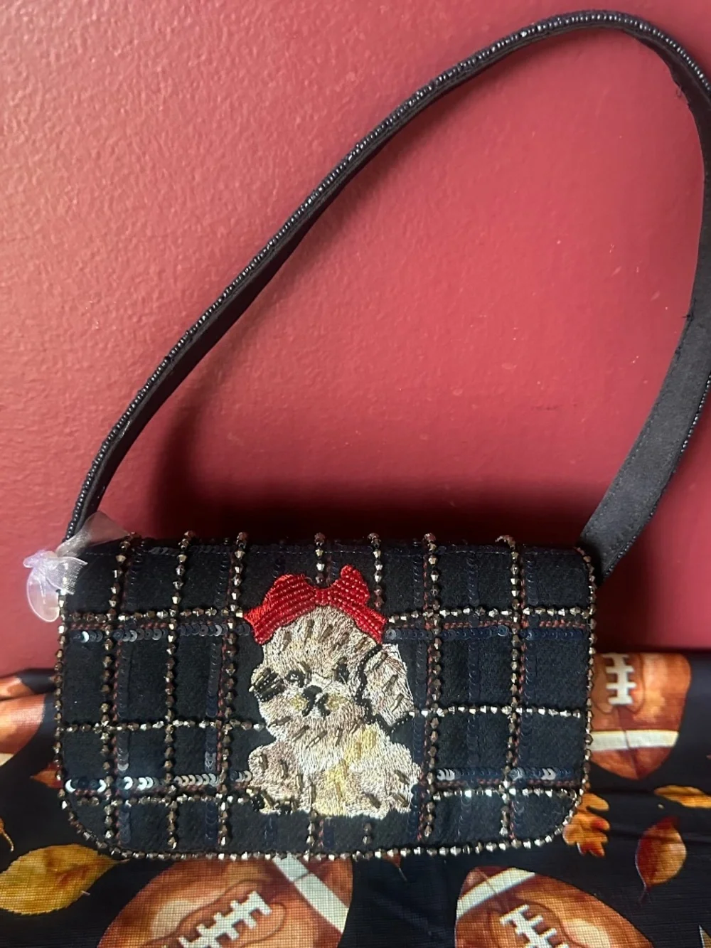 Viral Yorkie beaded bag! NWT!